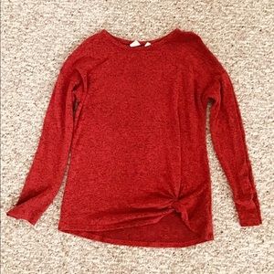 Girls Red+Black Speckled Top